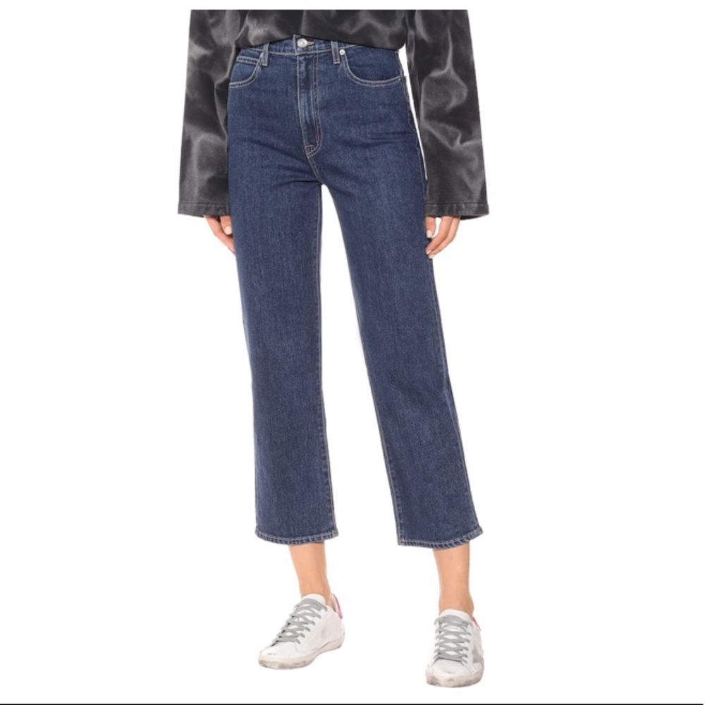 NWT SLVRLAKE 25 cropped high waist straight leg